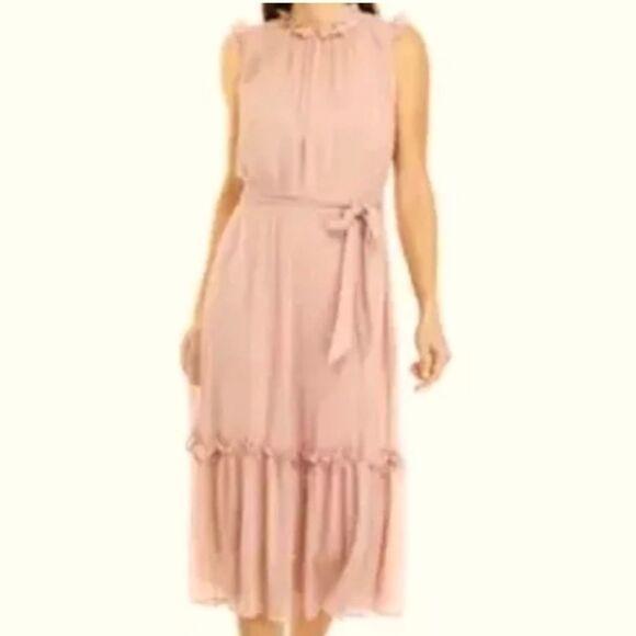 NWT Ethereal Shimmering Champagne Sheer Chiffon Tiered Maxi Dress Cottage Fairy - Picture 3 of 15